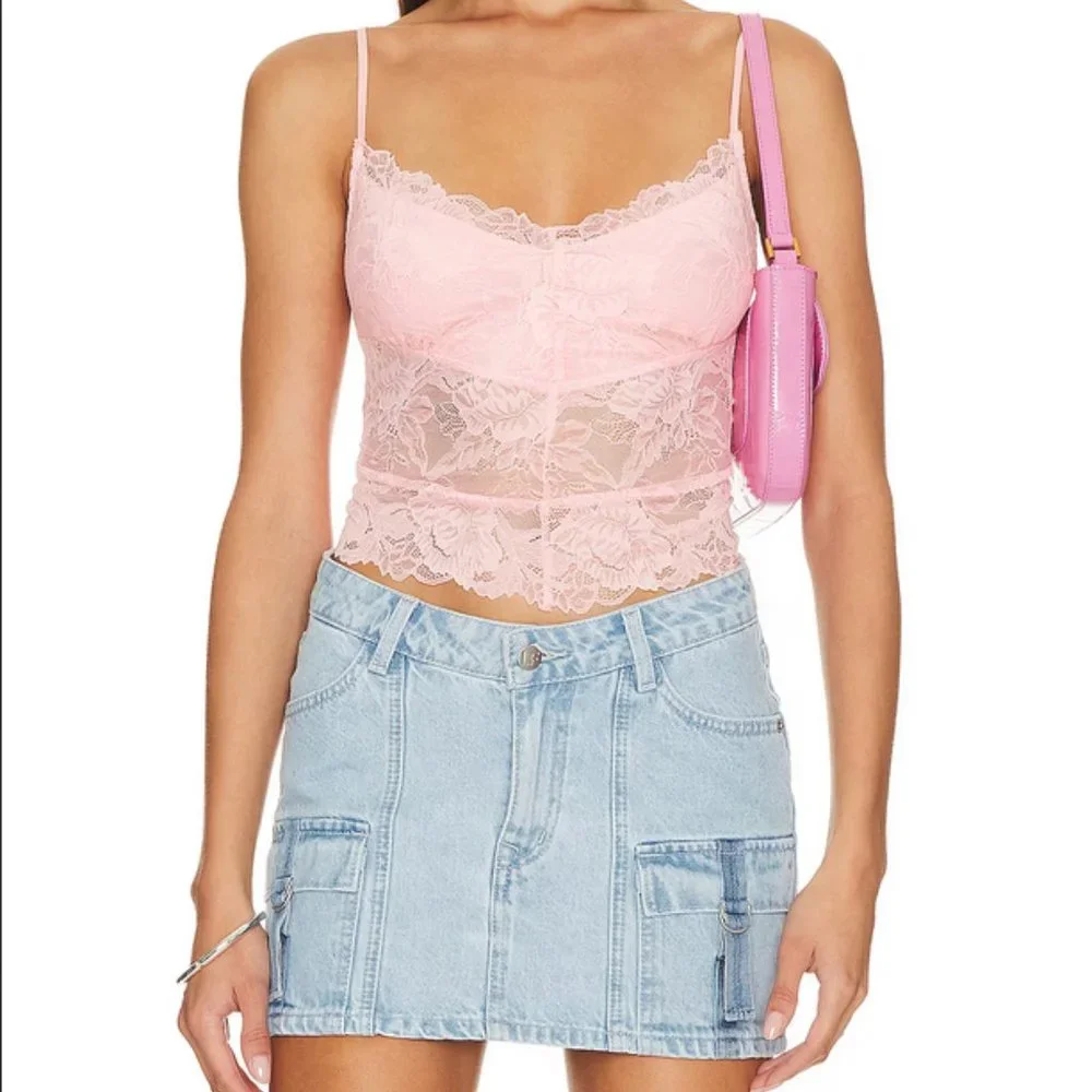 Free People Heart Eyes Cami in Petal Pusher Size S NWT
